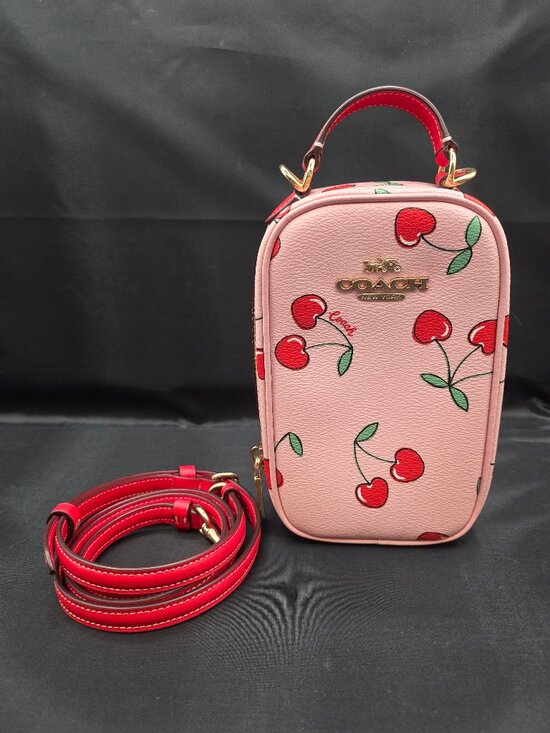 Coach Handbags - Coach Eva Phone Crossbody with Heart Cherry Print CF371